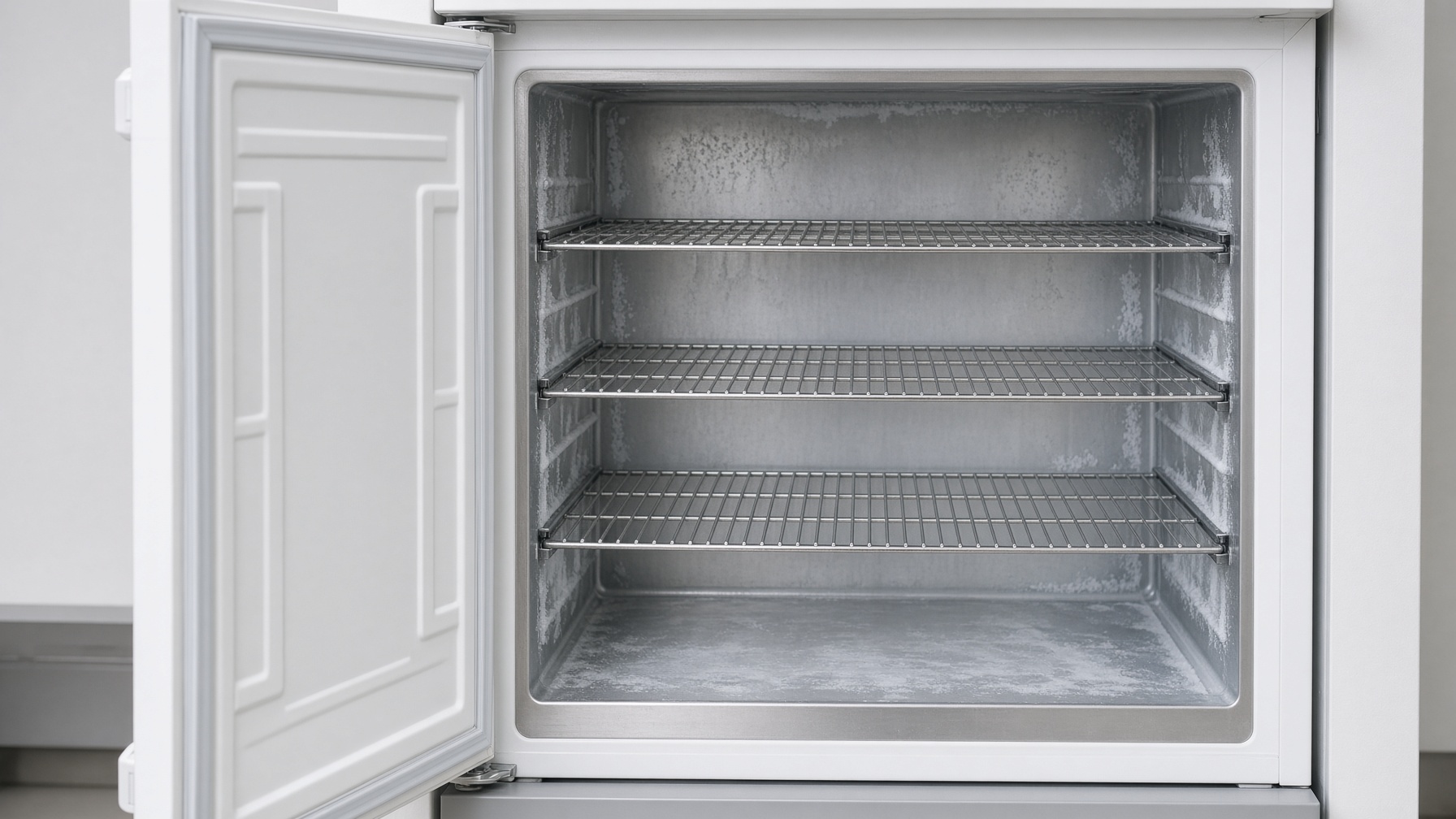 Laboratory refrigerator, empty shelves