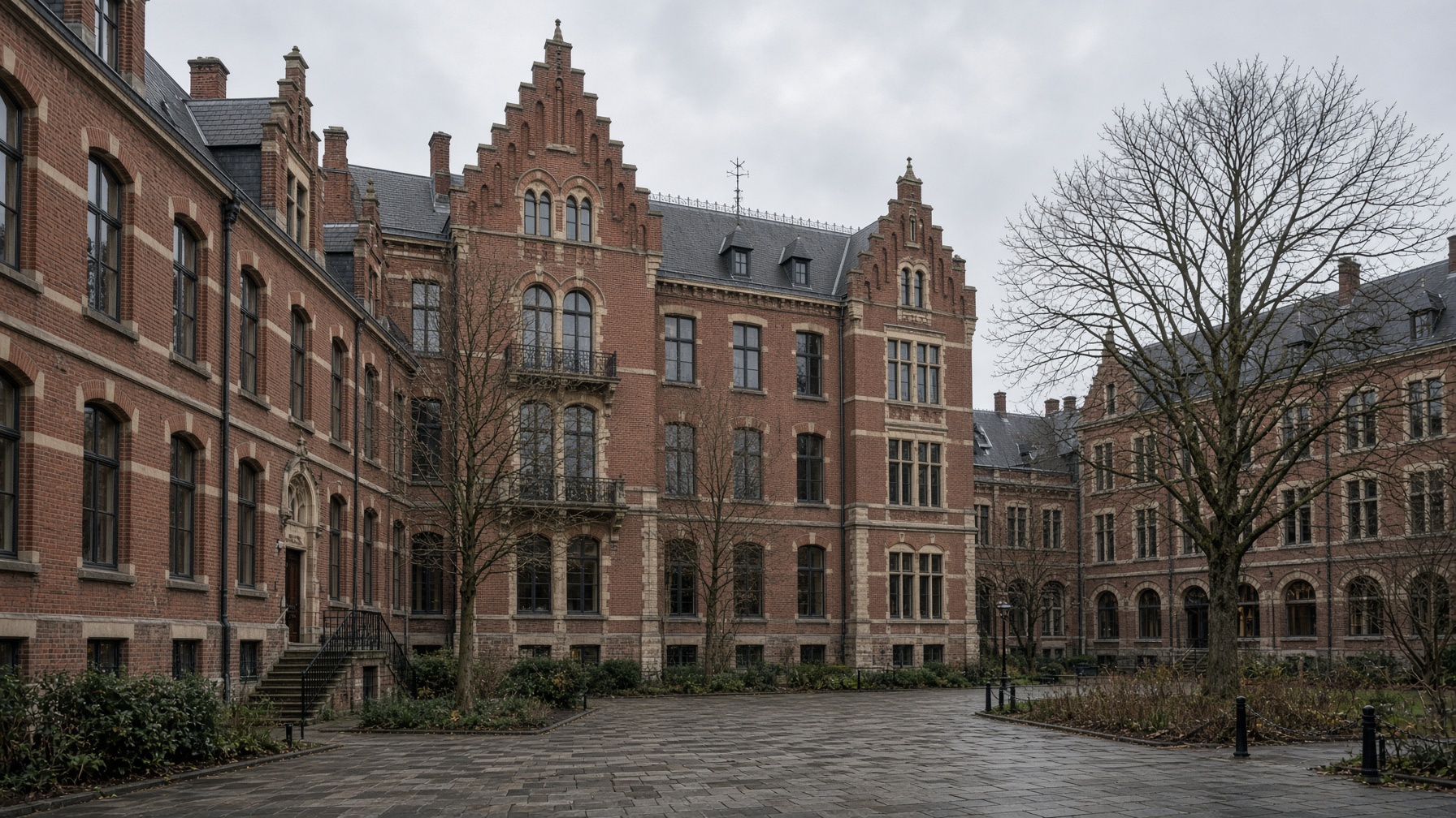 European university courtyard