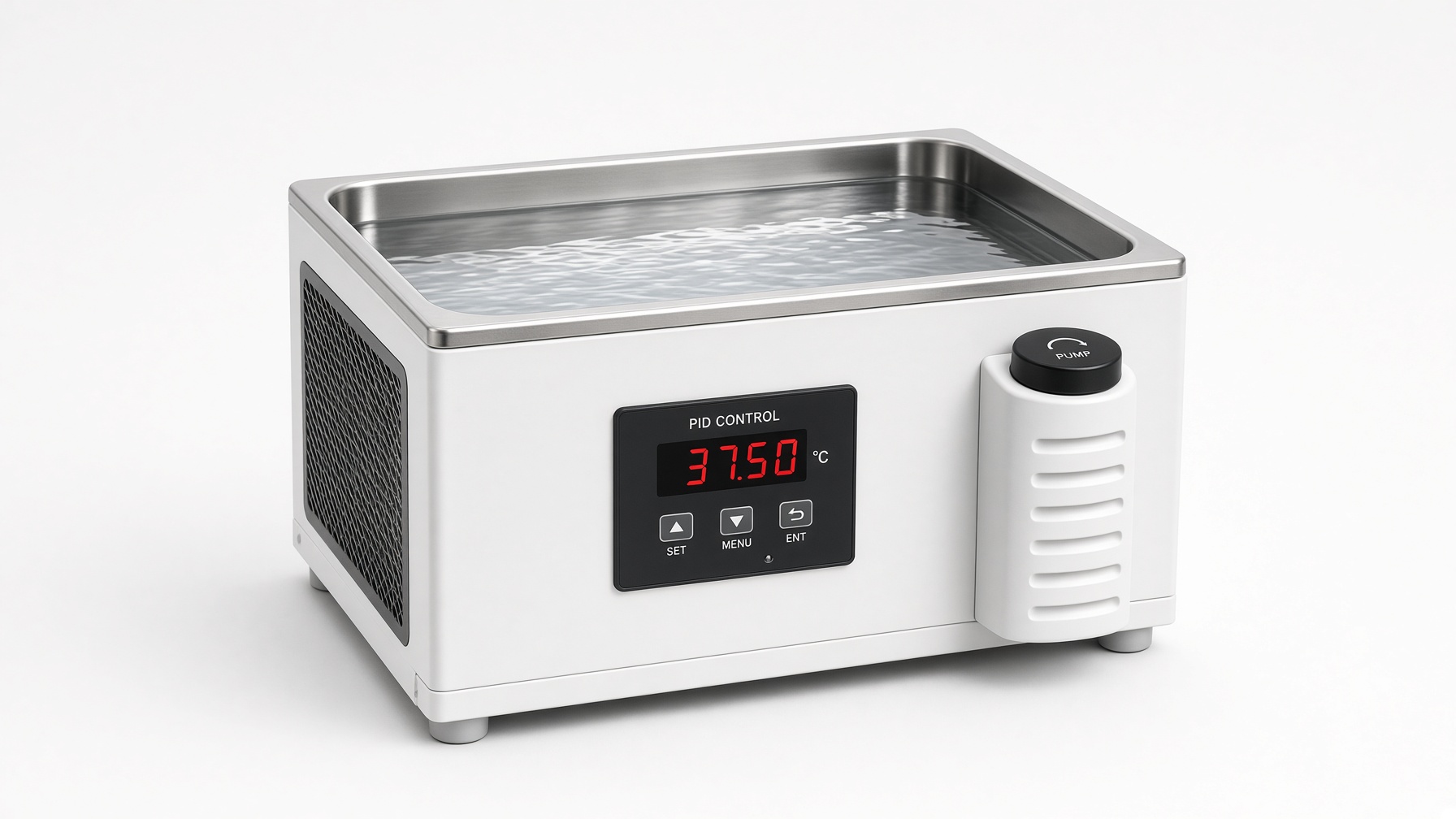 Circulating water bath on a laboratory bench